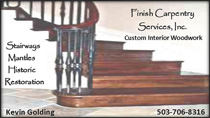 advertisement for Finish Carpentry