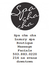 advertisement for Spa Cha Cha
